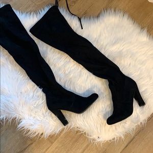 Over knee suede boots